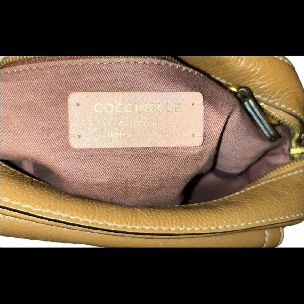 Coccinelle Tan Pebbled Leather Crossbody Bag - Picture 4 of 7